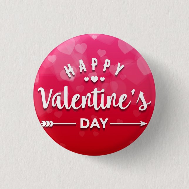 Badge Rond 2,50 Cm Heureuse Sainte-Valentin (Devant)