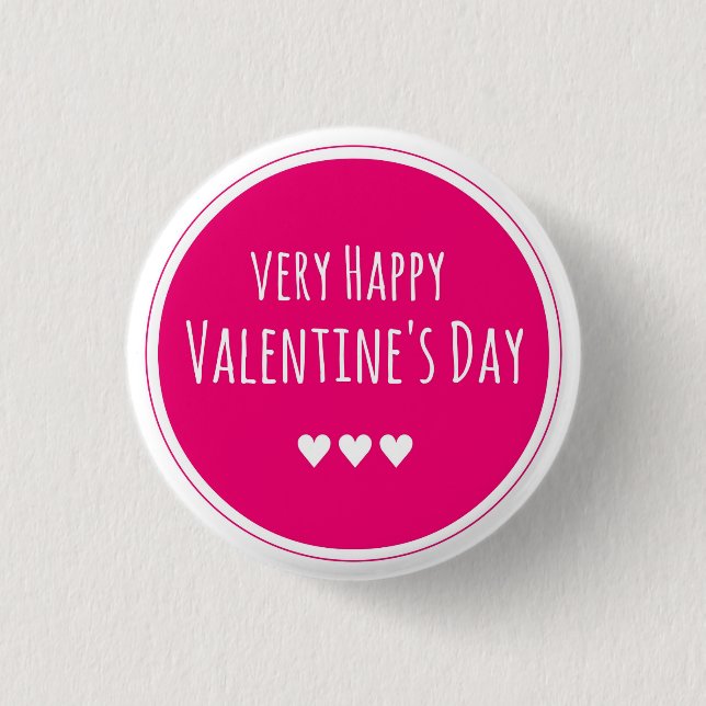 Badge Rond 2,50 Cm Heureuse Sainte-Valentin (Devant)