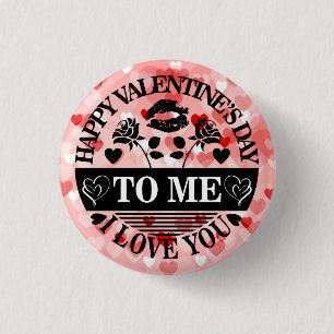 Badge Rond 2,50 Cm Heureuse Sainte-Valentin À Moi Je T'Aime-58771