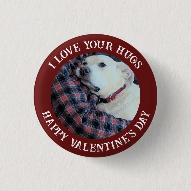 Badge Rond 2,50 Cm Heureuse Sainte-Valentin Best Daddy Cute Dog Photo (Devant)