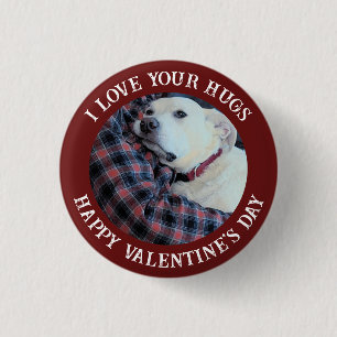 Badge Rond 2,50 Cm Heureuse Sainte-Valentin Best Daddy Cute Dog Photo
