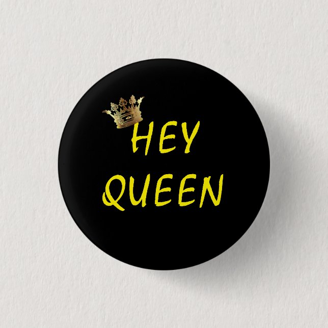 BADGE ROND 2,50 CM HEY REEN BLACK YELLOW CROWN (Devant)