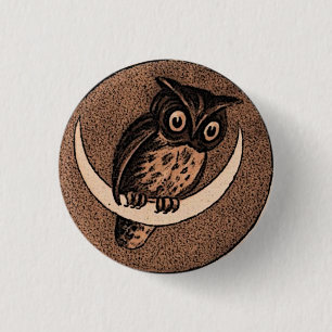 Badge Rond 2,50 Cm Hibou