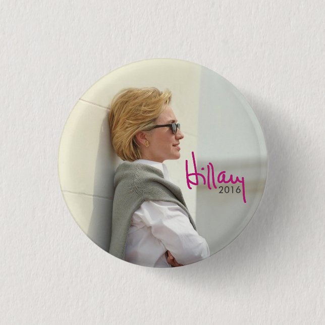 Badge Rond 2,50 Cm Hillary Clinton 2016 pour le président (lunettes (Devant)