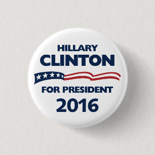 Badge Rond 2,50 Cm Hillary Clinton pour le président 2016