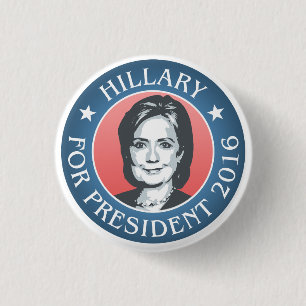Badge Rond 2,50 Cm Hillary Clinton pour le président 2016