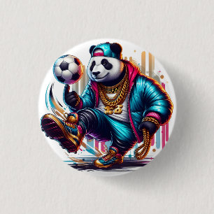 Badge Rond 2,50 Cm Hip Hop Panda Football de Summer Sports