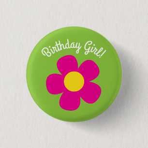 Badge Rond 2,50 Cm Hippie Flower's Birthday Party