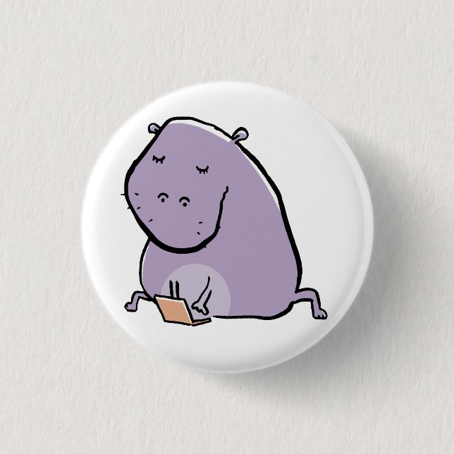 Badge Rond 2,50 Cm hippopotame (Devant)
