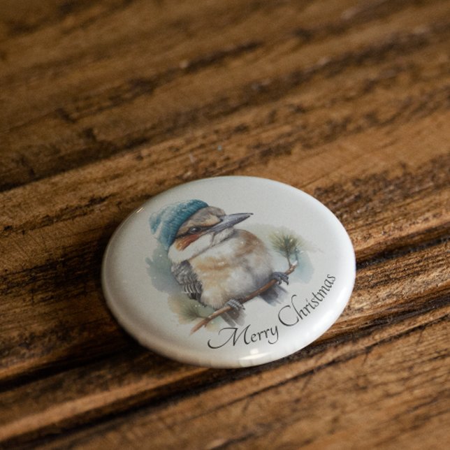 Badge Rond 2,50 Cm Hiver Kookaburra voeux, personnalisé (Créateur téléchargé)