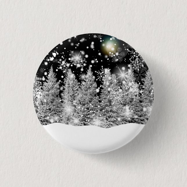 Badge Rond 2,50 Cm Hiver Solstice neige (Devant)
