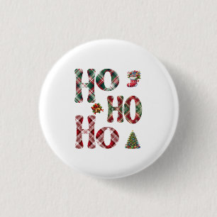 Badge Rond 2,50 Cm Ho Ho Ho Joué Noël