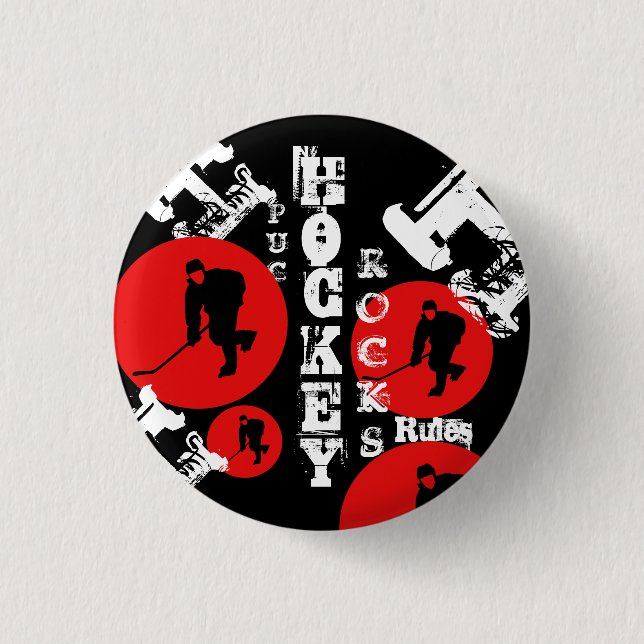 Badge Rond 2,50 Cm Hockey (Devant)