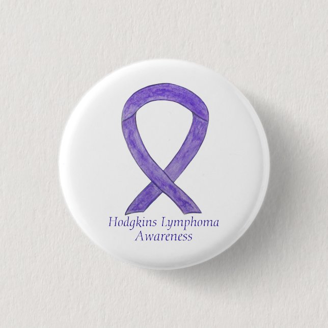Badge Rond 2,50 Cm Hodgkins Lymphoma Violet Ruban Personnalisé Pins d (Devant)
