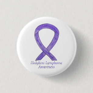 Badge Rond 2,50 Cm Hodgkins Lymphoma Violet Ruban Personnalisé Pins d