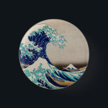 Badge Rond 2,50 Cm Hokusai Great Wave off Kanagawa. Vintage japan art<br><div class="desc">Katsushika Hokusai "The Great Wave off Kanagawa" button. Vintage japan illustration.</div>