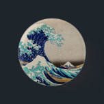 Badge Rond 2,50 Cm Hokusai Great Wave off Kanagawa. Vintage japan art<br><div class="desc">Katsushika Hokusai "The Great Wave off Kanagawa" button. Vintage japan illustration.</div>