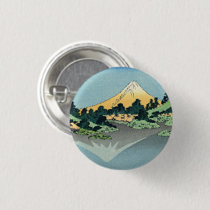 Badge Rond 2,50 Cm Hokusai Le Mont Fuji se reflète dans le lac Kawagu