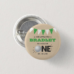 Badge Rond 2,50 Cm Hole In One Boys Golf 1er Anniversaire Par tee