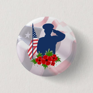 Badge Rond 2,50 Cm Hommage du soldat américain à la Journée patriotiq