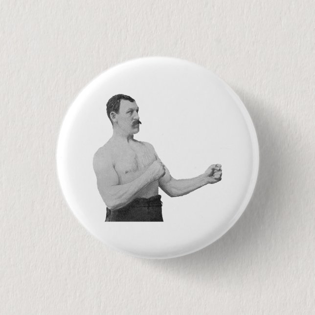 Badge Rond 2,50 Cm Homme excessivement viril Meme (Devant)