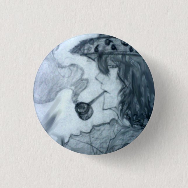 Badge Rond 2,50 Cm homme fumer pipe manga anime (Devant)