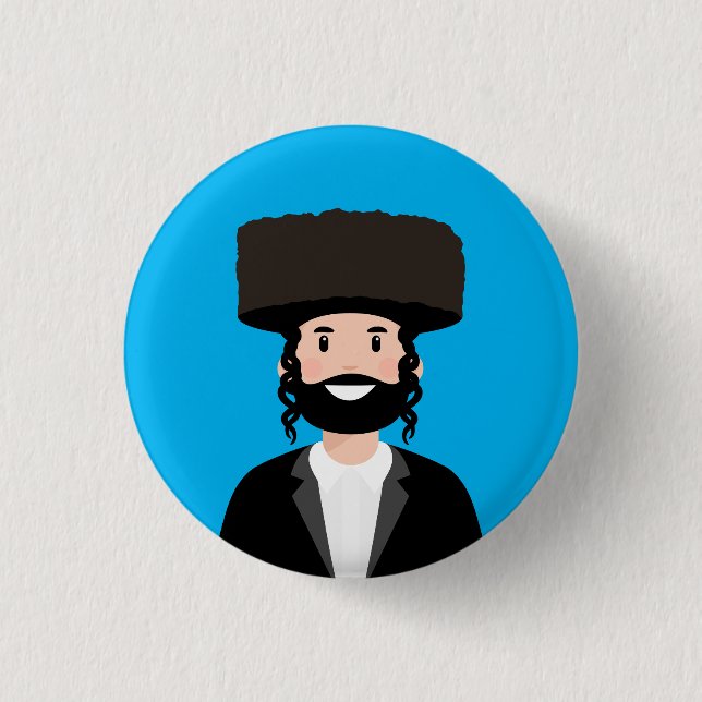 Badge Rond 2,50 Cm Homme juif à Shtreimel casquette (Devant)