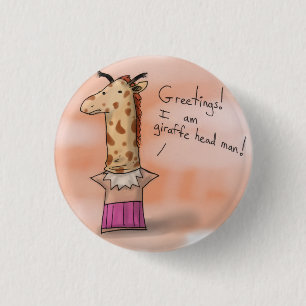 Badge Rond 2,50 Cm Homme principal de girafe