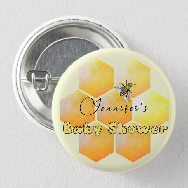 Badge Rond 2,50 Cm Honey Bee Baby Shower (Créateur téléchargé)