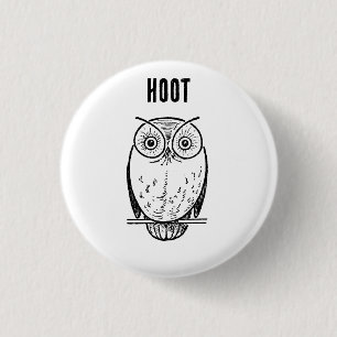 Badge Rond 2,50 Cm Hoot de puces d'impression vintage