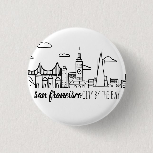 Badge Rond 2,50 Cm Horizon de San Francisco (Devant)
