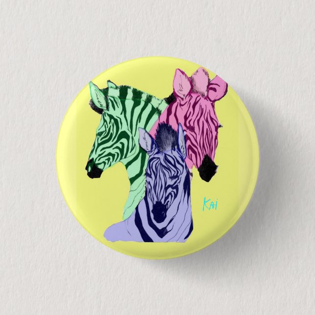 Badge Rond 2,50 Cm Horreur de zèbre (Devant)