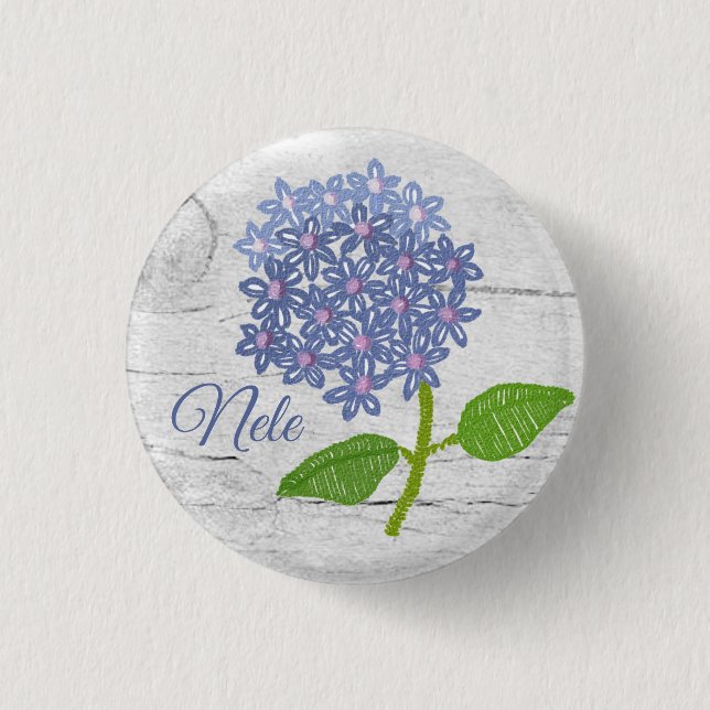 Badge Rond 2,50 Cm Hortensie personnalisée (Devant)