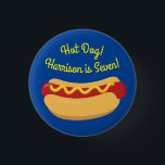 Badge Rond 2,50 Cm Hot Dog Kids Birthday Party Cook Out Cute<br><div class="desc">These adorable mod colorful cute hot dog food birthday party invitations are perfect for a summer cook out birthday celebration! Customize the text to make them your own. The modern look and feel is the perfect way to celebrate your little one that loves food and hot dogs on their birthday!...</div>