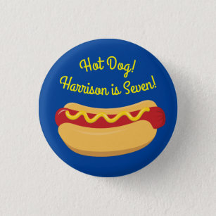 Badge Rond 2,50 Cm Hot Dog Kids Birthday Party Cook Out Cute