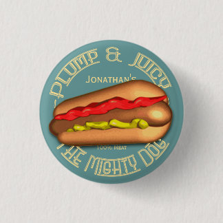 Badge Rond 2,50 Cm Hot dog puissant de chien personnalisé