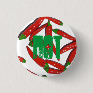Badge Rond 2,50 Cm Hot Red Green Chili Peppers Button Pin