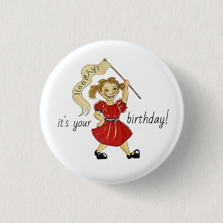 Badge Rond 2,50 Cm Hourra ! Boutons joyeux anniversaire