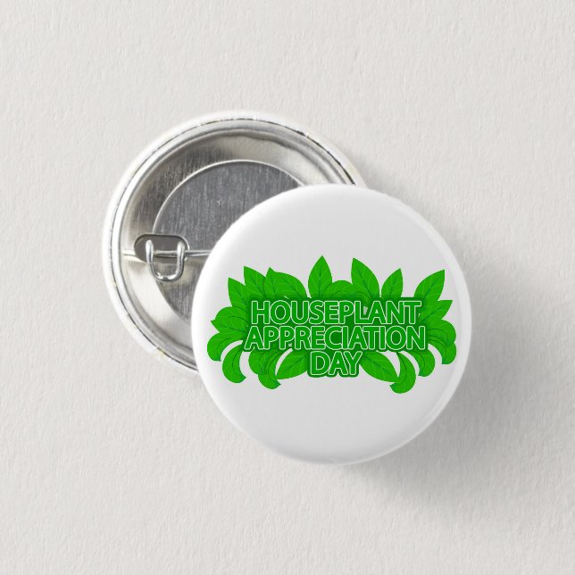 Badge Rond 2,50 Cm Houseplant Appreciation Day Leaves  Plant Lover (Devant & derrière)