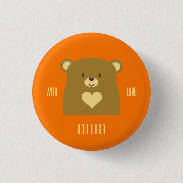 Badge Rond 2,50 Cm Huez l'ours avec amour (Devant)