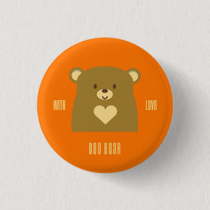 Badge Rond 2,50 Cm Huez l'ours avec amour