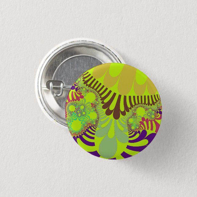 Badge Rond 2,50 Cm Humeur jaune et violet (Devant & derrière)