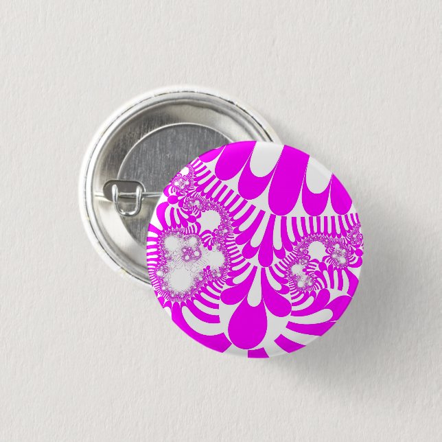 Badge Rond 2,50 Cm Humeur rose et blanche (Devant & derrière)