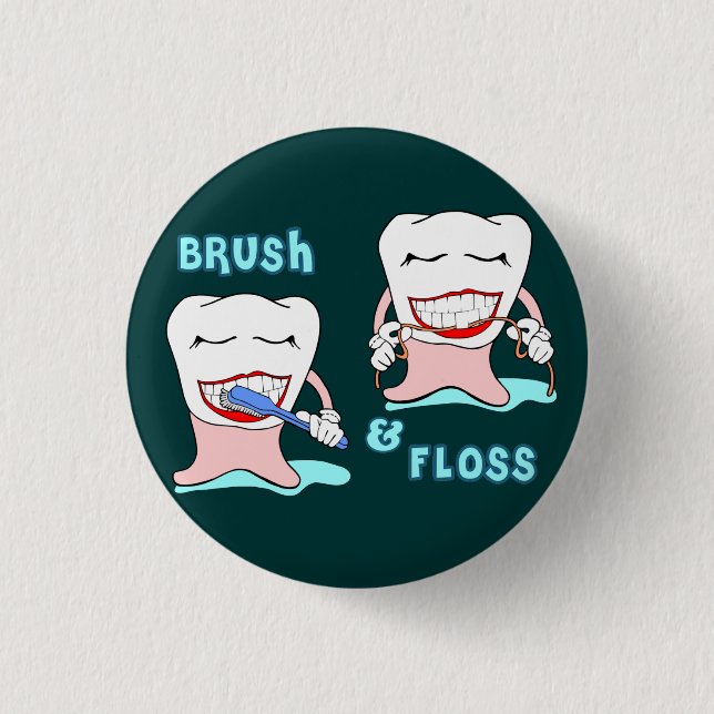 Badge Rond 2,50 Cm Humour de dentistes et d'hygiénistes dentaires (Devant)