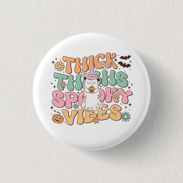 Badge Rond 2,50 Cm Humour Halloween Éffrayant (Devant)