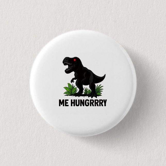 Badge Rond 2,50 Cm Hungry T-Rexx (Devant)