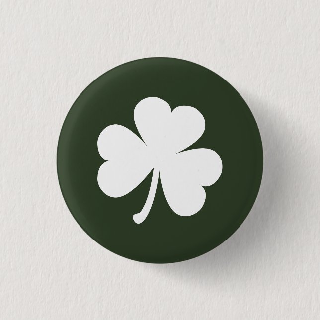Badge Rond 2,50 Cm Hunter Green avec Shamrock irlandais (Devant)