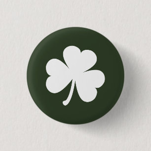 Badge Rond 2,50 Cm Hunter Green avec Shamrock irlandais
