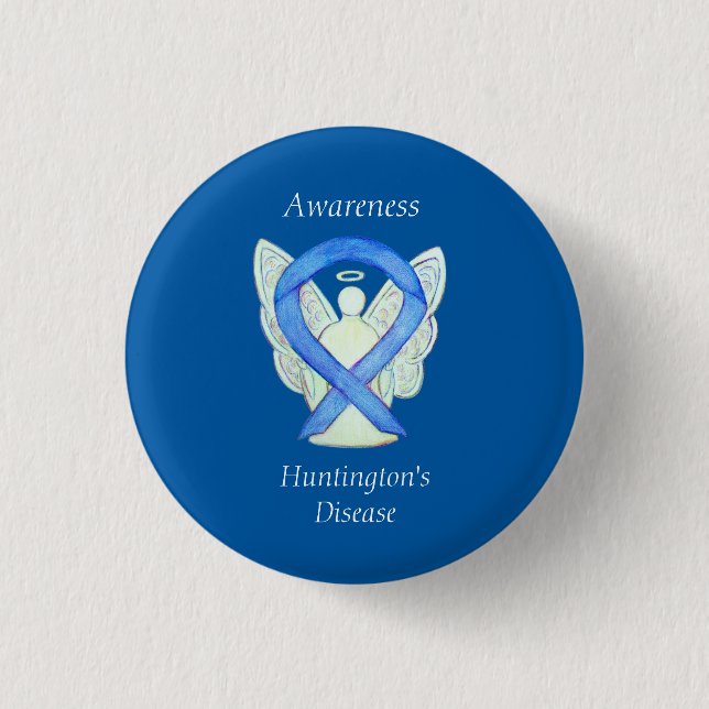 Badge Rond 2,50 Cm Huntington's Disease Awareness Ribbon Angel Pin (Devant)