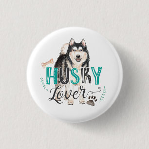 Badge Rond 2,50 Cm Husky Lover Button